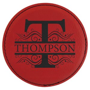 4" Round Laserable Leatherette Coaster - Everlasting Etchings, LLC