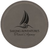 4" Round Laserable Leatherette Coaster - Everlasting Etchings, LLC