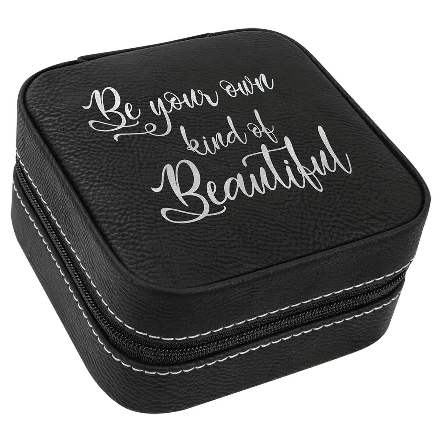 4" X 4" Laserable Leatherette Travel Jewelry Box - Everlasting Etchings, LLC