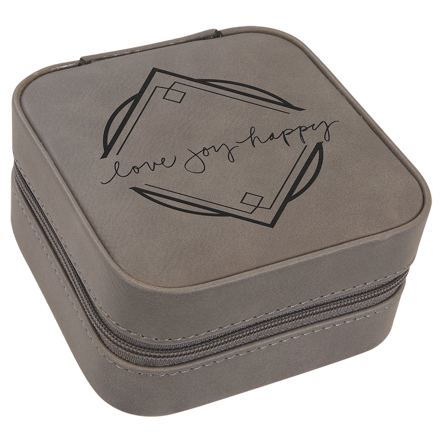 4" X 4" Laserable Leatherette Travel Jewelry Box - Everlasting Etchings, LLC