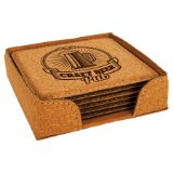 4" x 4" Square Laserable Leatherette 6-Coaster Set - Everlasting Etchings, LLC