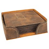 4" x 4" Square Laserable Leatherette 6-Coaster Set - Everlasting Etchings, LLC