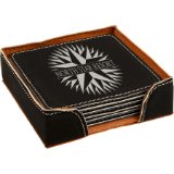 4" x 4" Square Laserable Leatherette 6-Coaster Set - Everlasting Etchings, LLC