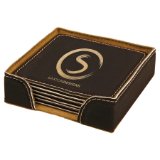 4" x 4" Square Laserable Leatherette 6-Coaster Set - Everlasting Etchings, LLC