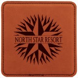 4" x 4" Square Light Brown Laserable Leatherette Coaster - Everlasting Etchings, LLC