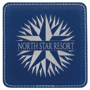 4" x 4" Square Light Brown Laserable Leatherette Coaster - Everlasting Etchings, LLC