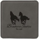 4" x 4" Square Light Brown Laserable Leatherette Coaster - Everlasting Etchings, LLC