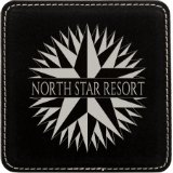 4" x 4" Square Light Brown Laserable Leatherette Coaster - Everlasting Etchings, LLC