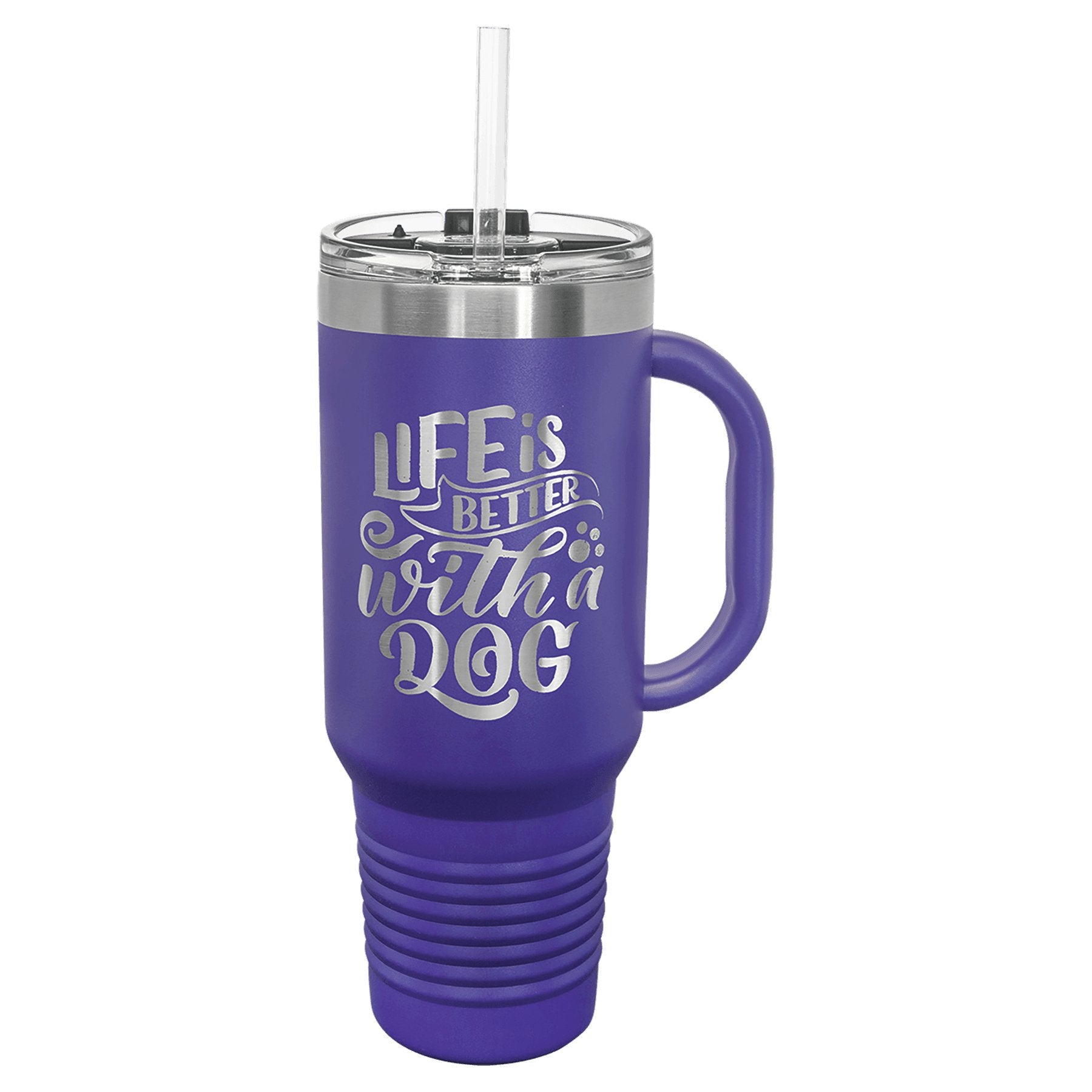 40 oz.Travel Mug with Handle, Straw Included - Everlasting Etchings, LLC