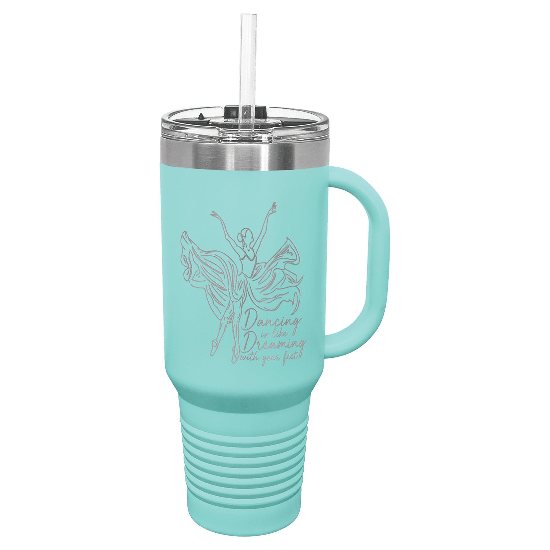 40 oz.Travel Mug with Handle, Straw Included - Everlasting Etchings, LLC