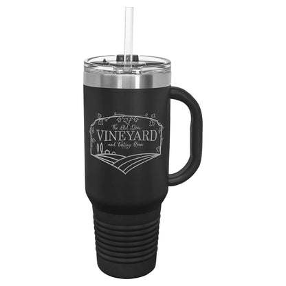 40 oz.Travel Mug with Handle, Straw Included - Everlasting Etchings, LLC