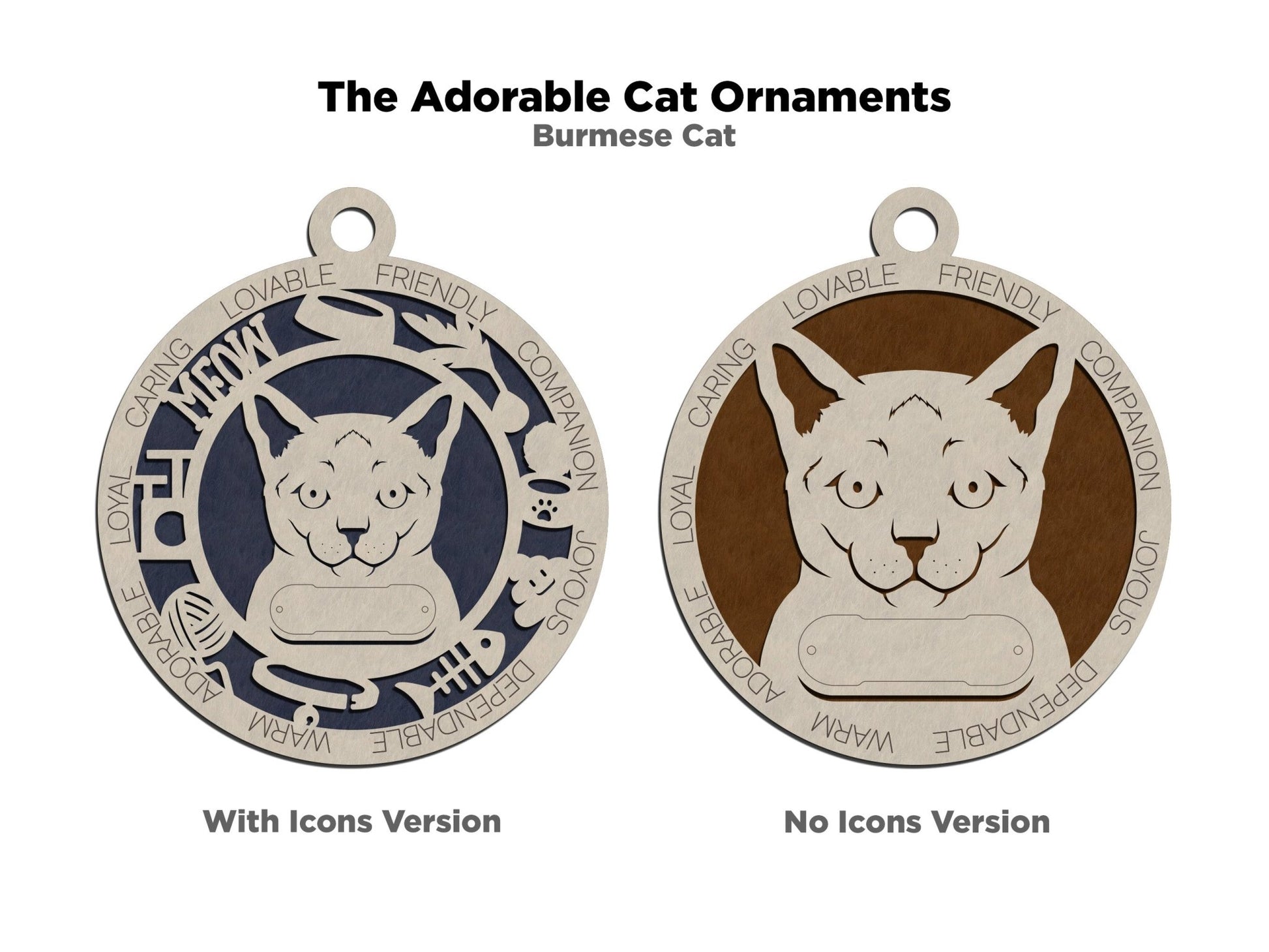 Adorable Cat Breed Ornaments - Everlasting Etchings, LLC