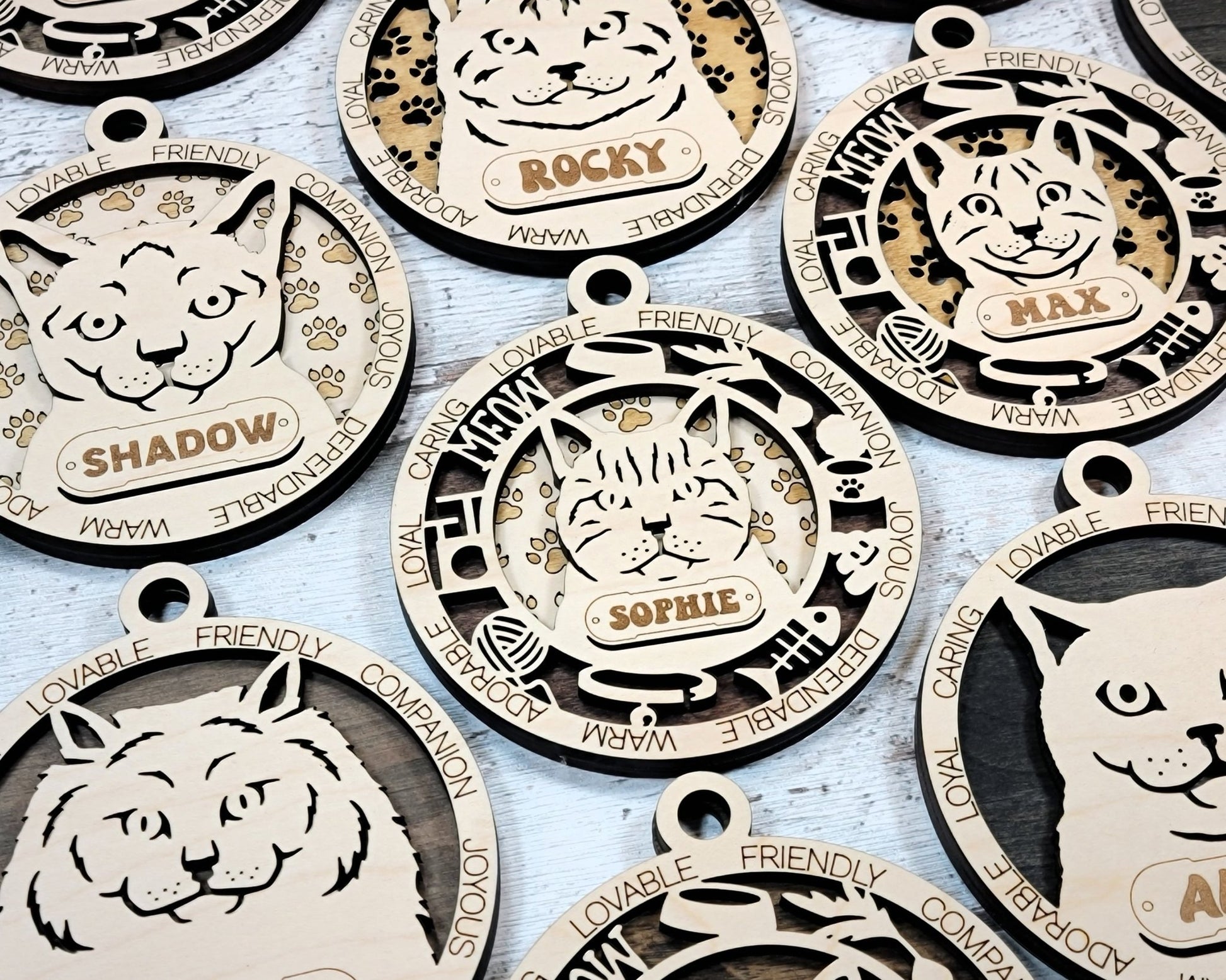 Adorable Cat Breed Ornaments - Everlasting Etchings, LLC