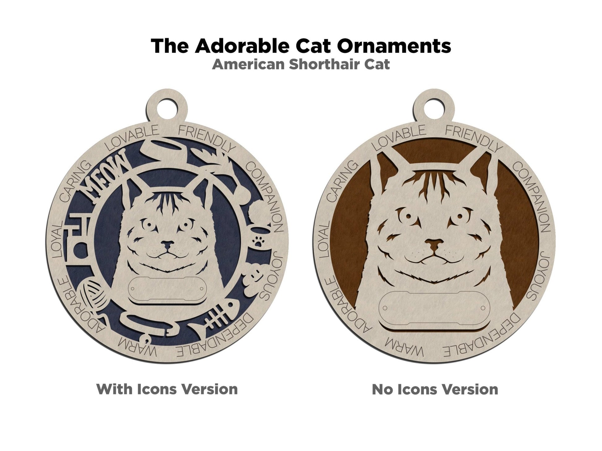 Adorable Cat Breed Ornaments - Everlasting Etchings, LLC