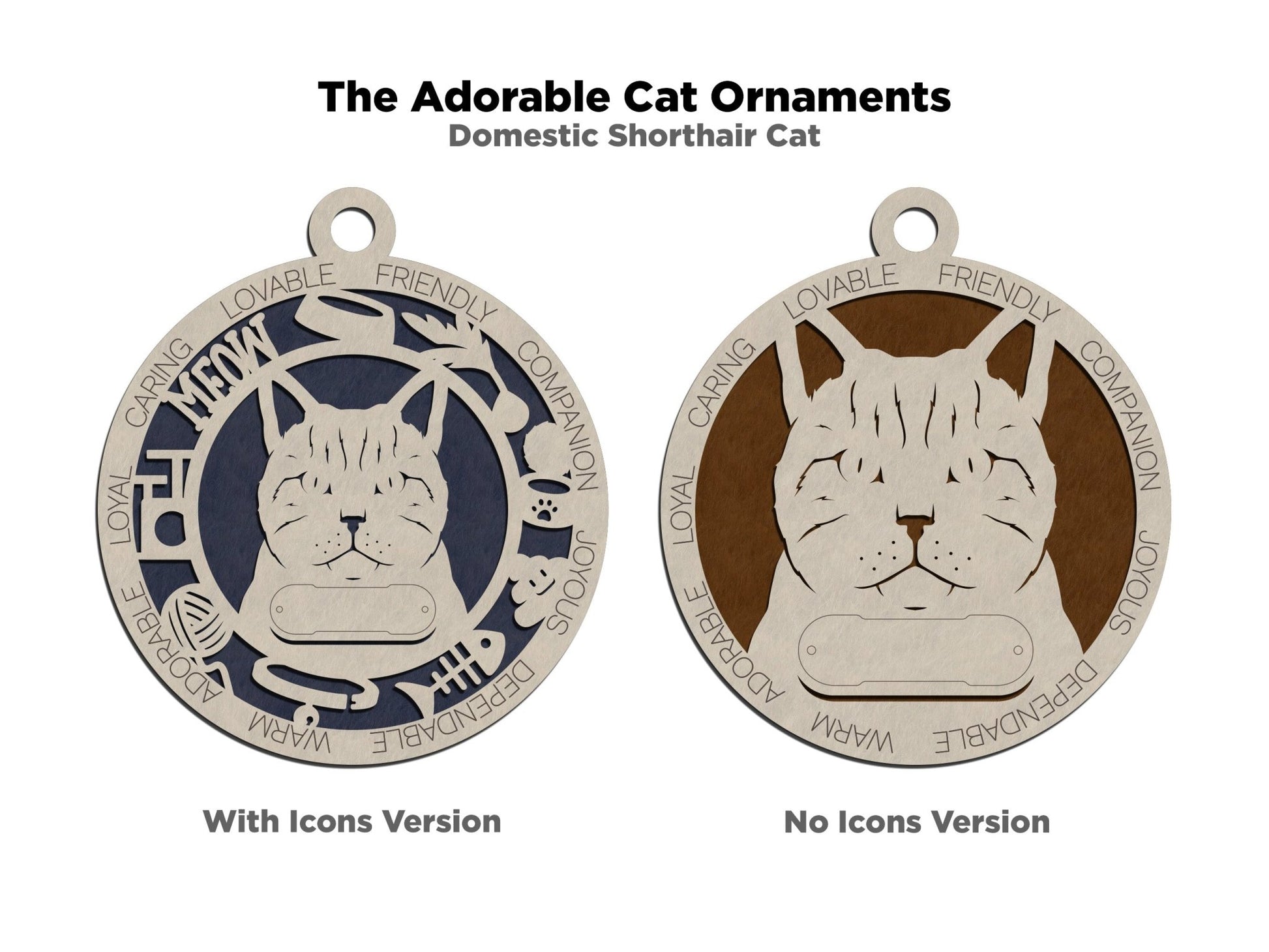 Adorable Cat Breed Ornaments - Everlasting Etchings, LLC