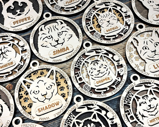 Adorable Cat Breed Ornaments - Everlasting Etchings, LLC