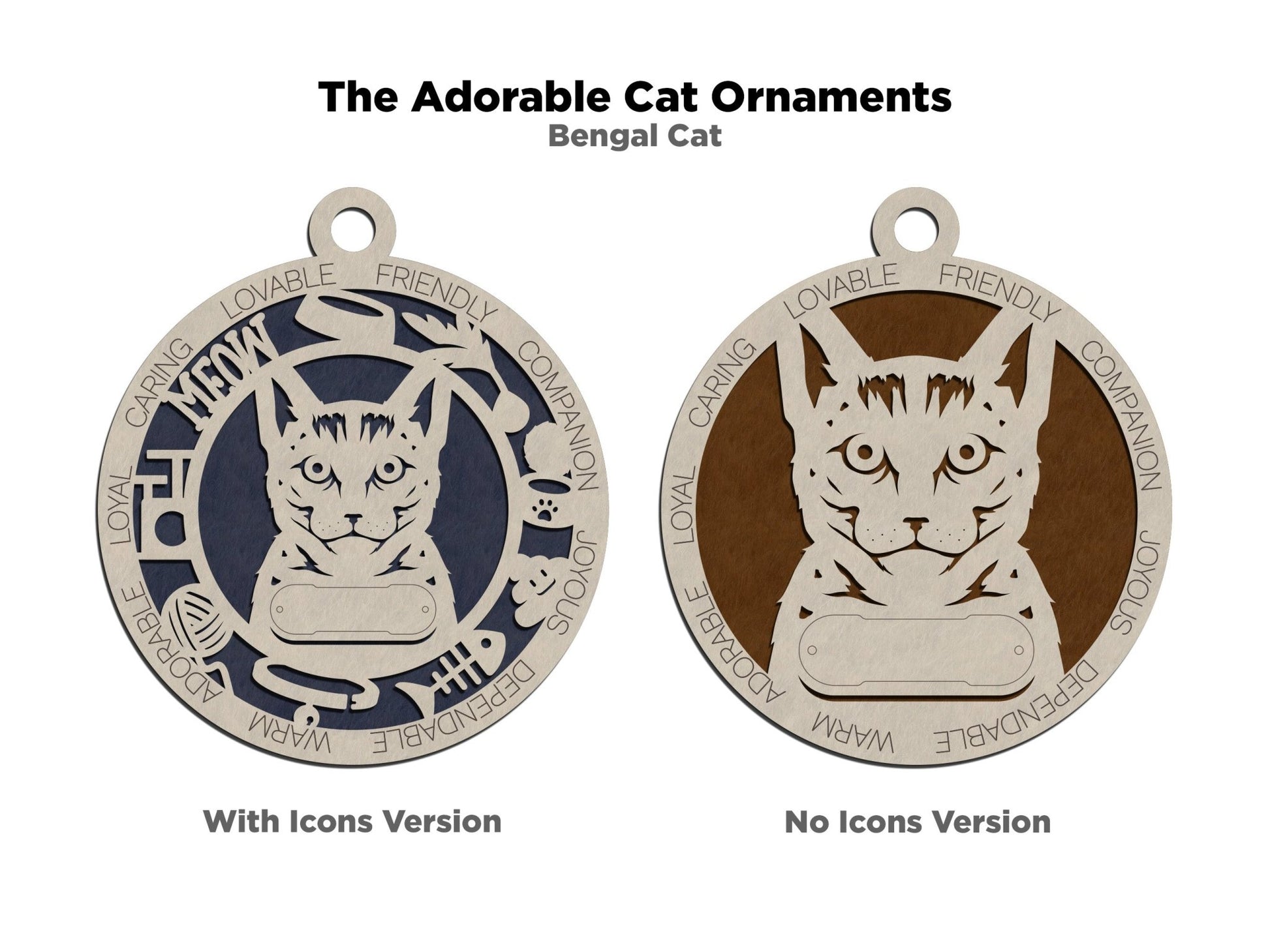 Adorable Cat Breed Ornaments - Everlasting Etchings, LLC