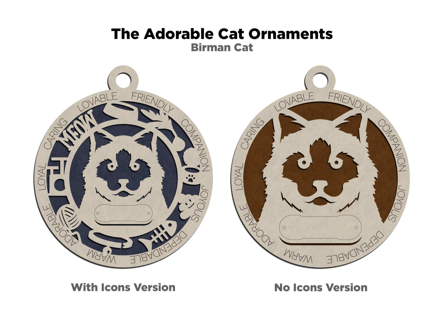 Adorable Cat Breed Ornaments - Everlasting Etchings, LLC