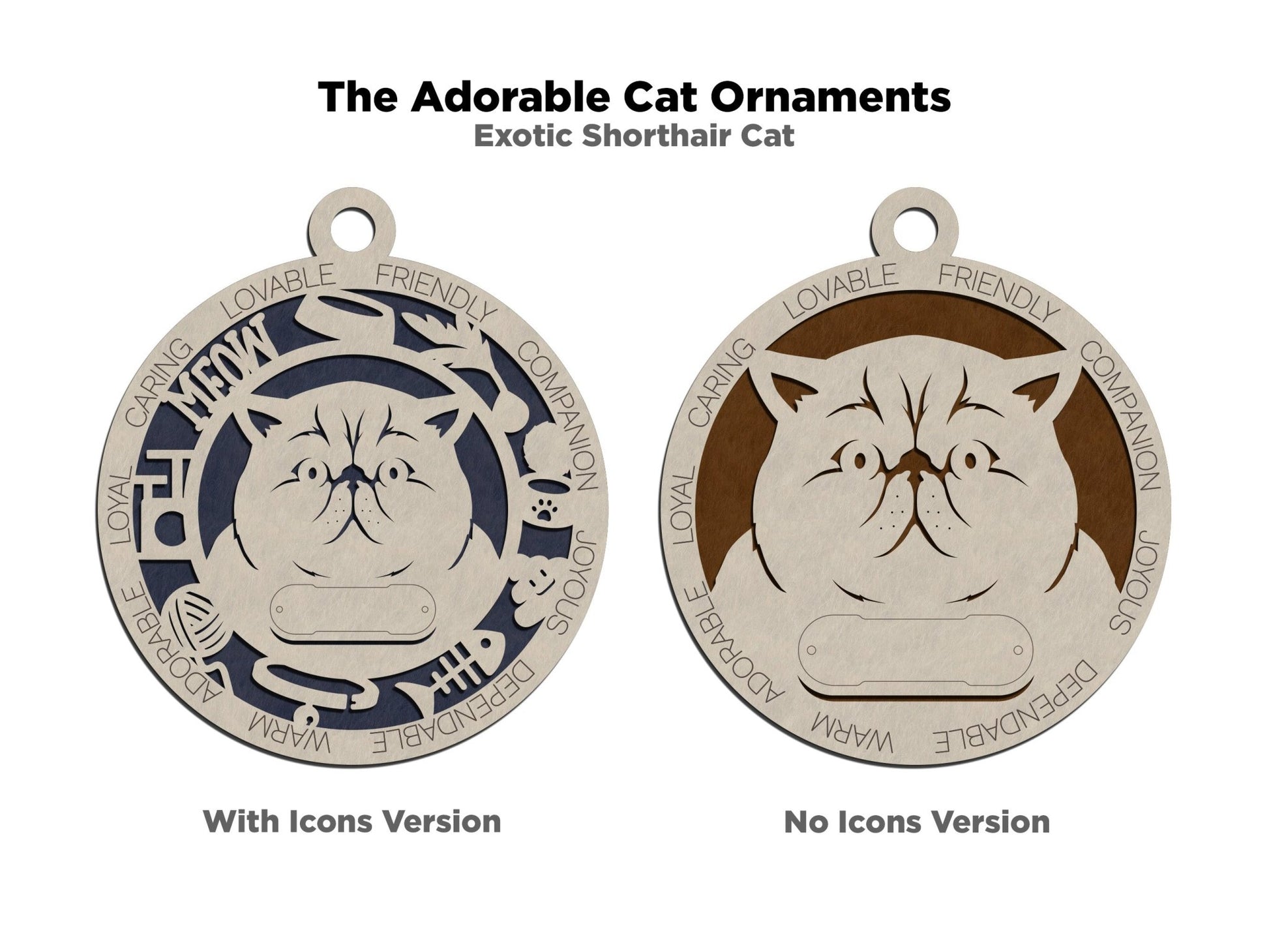 Adorable Cat Breed Ornaments - Everlasting Etchings, LLC