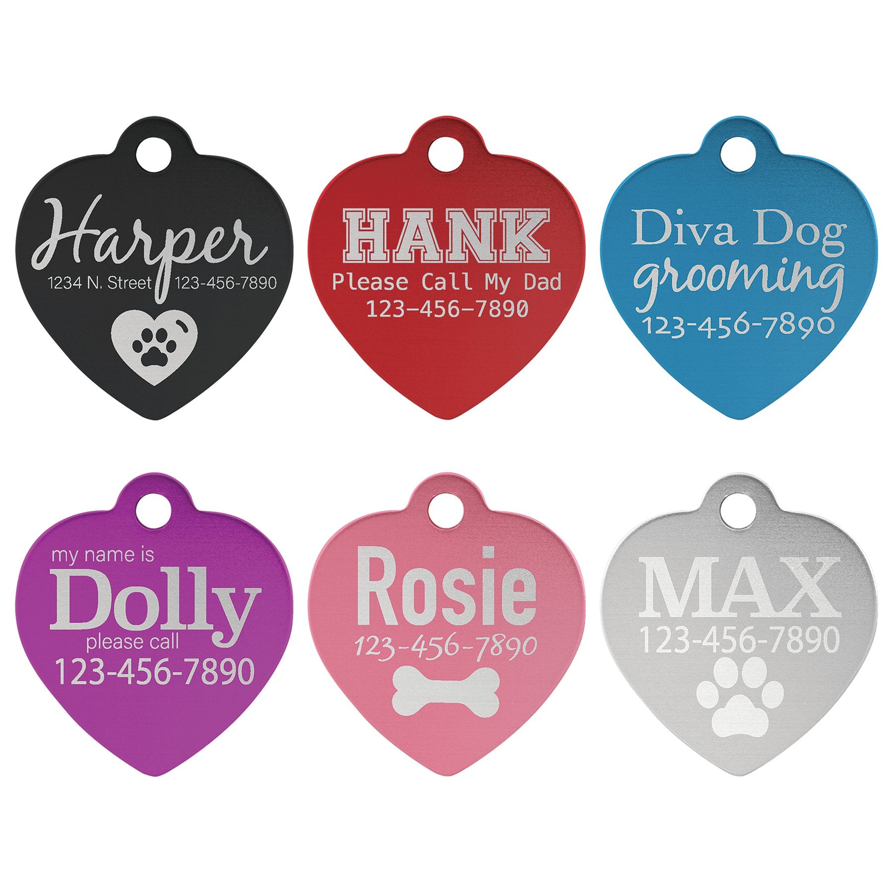 Aluminum Heart Pet Tag - Everlasting Etchings, LLC