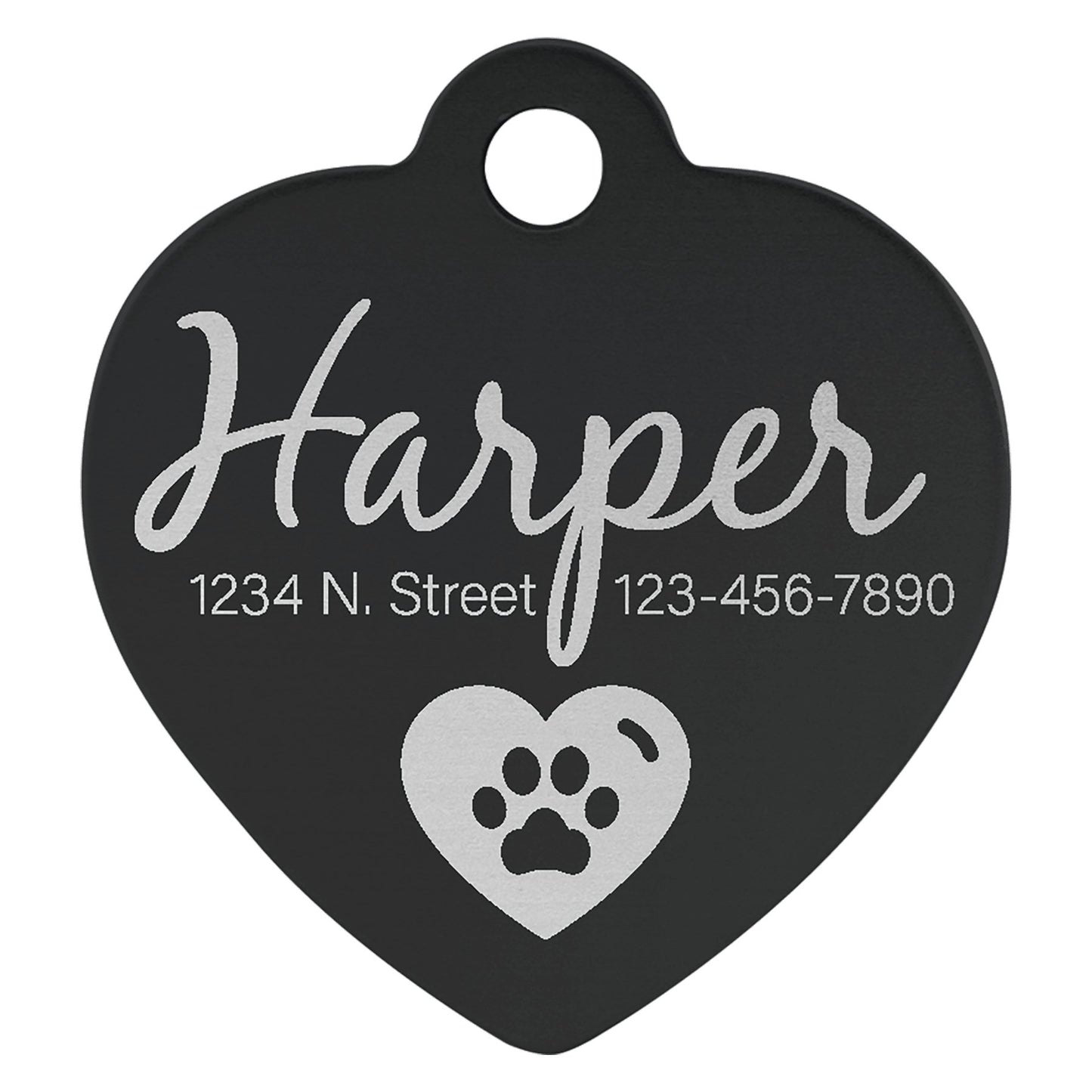 Aluminum Heart Pet Tag - Everlasting Etchings, LLC