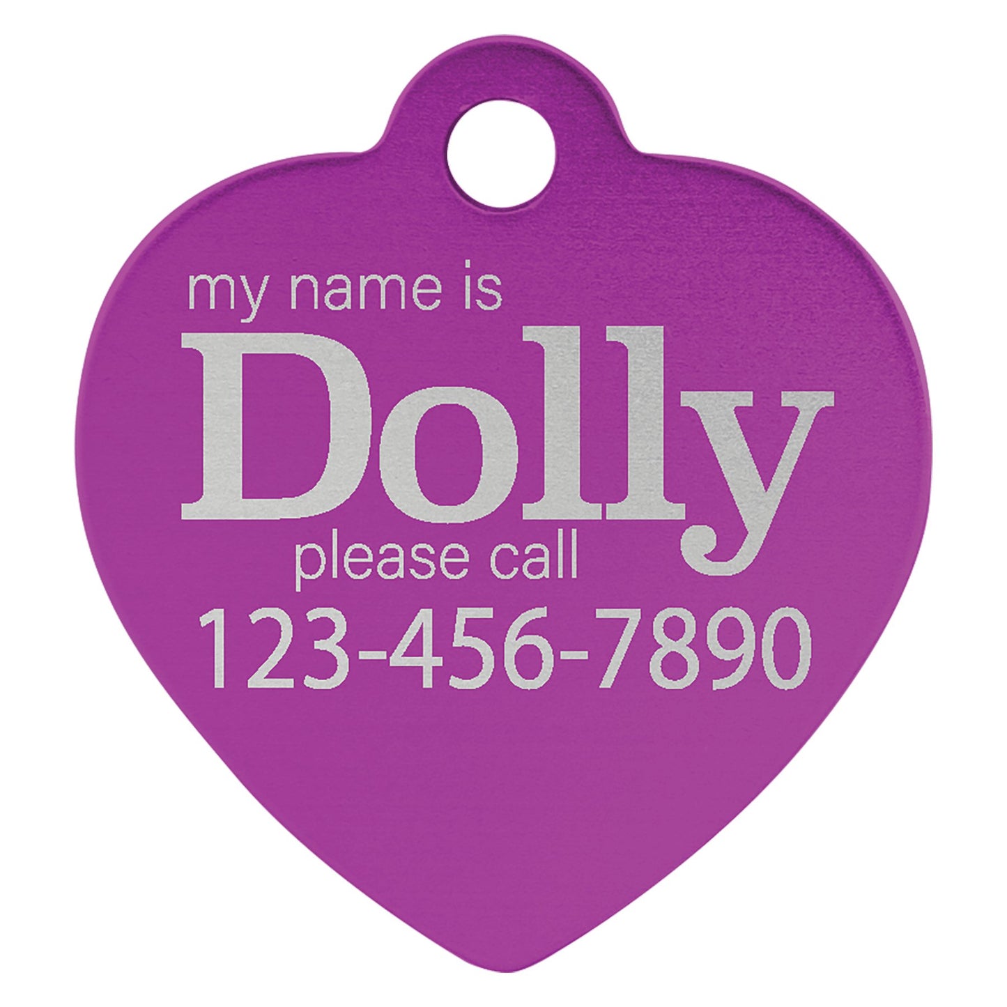 Aluminum Heart Pet Tag - Everlasting Etchings, LLC