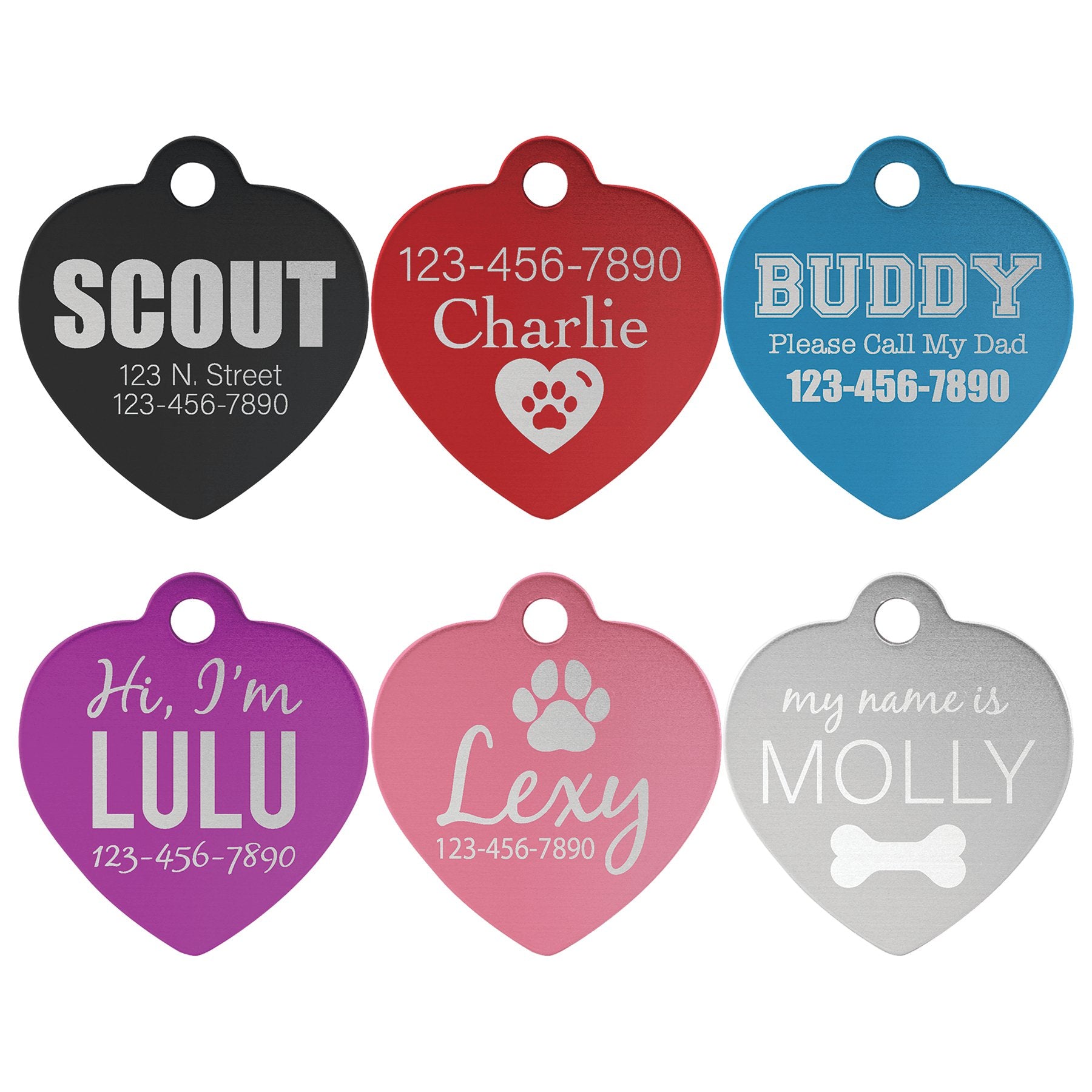Aluminum Heart Pet Tag - Everlasting Etchings, LLC