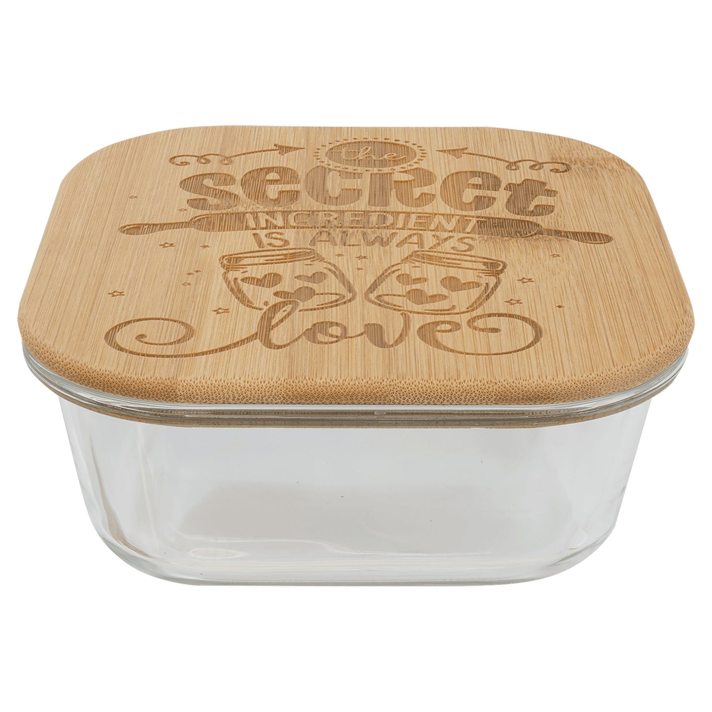 Copy of Round Glass Container with Bamboo Lid - Everlasting Etchings, LLC