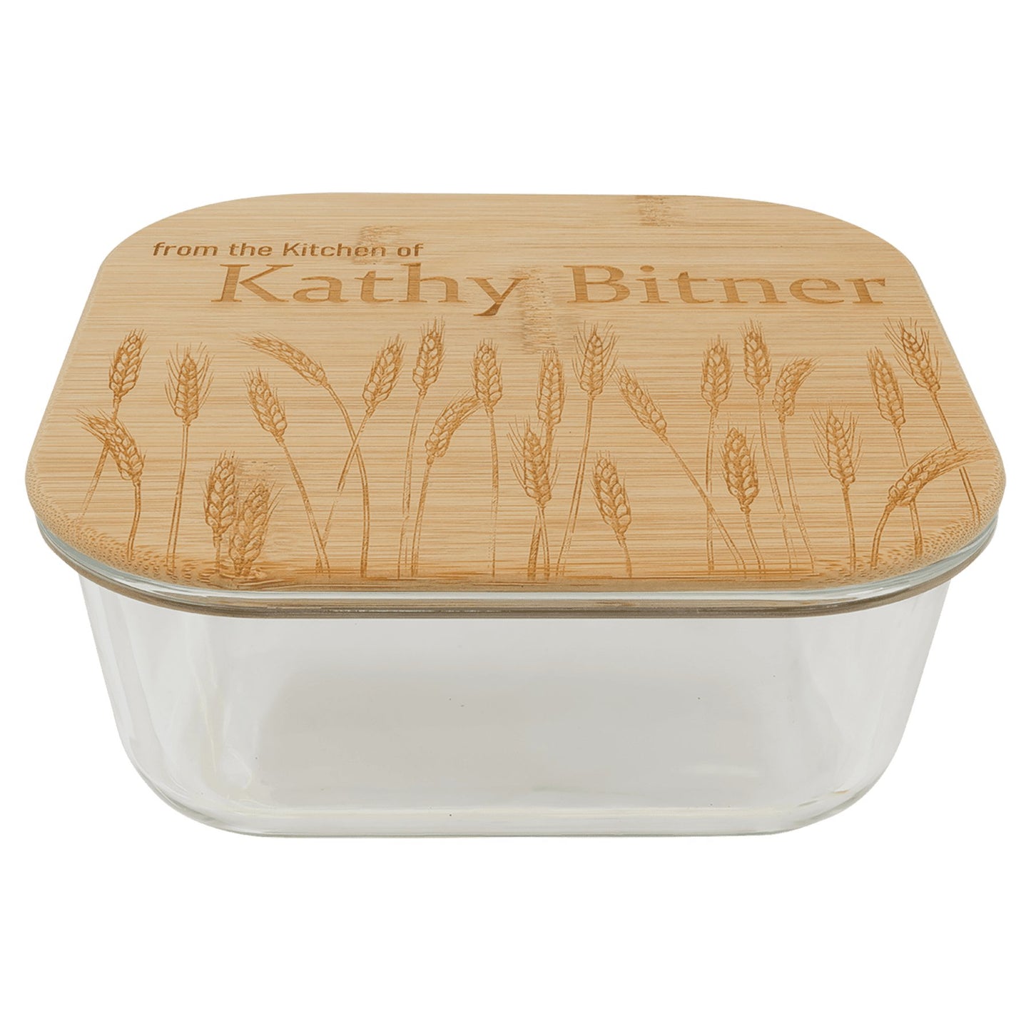 Copy of Round Glass Container with Bamboo Lid - Everlasting Etchings, LLC