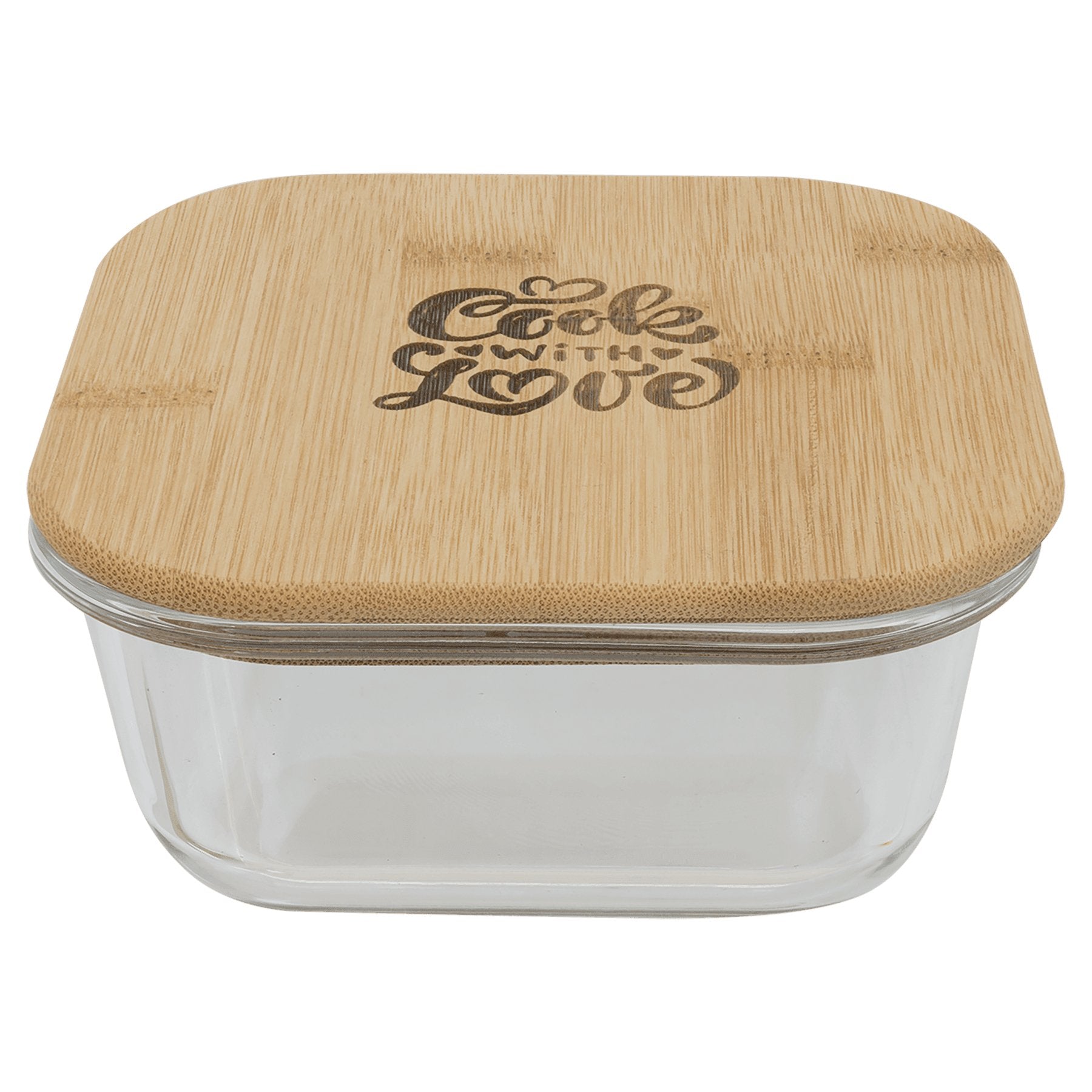 Copy of Round Glass Container with Bamboo Lid - Everlasting Etchings, LLC