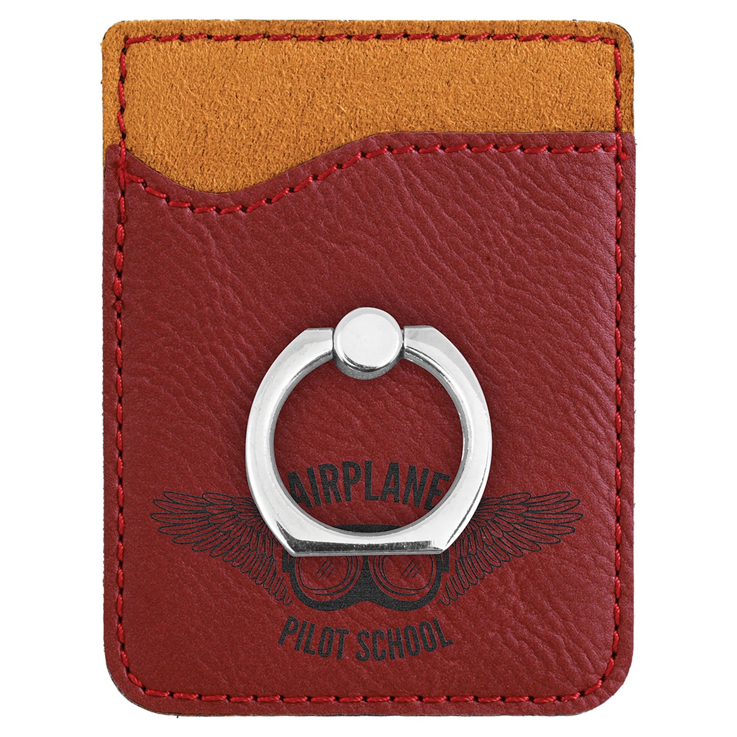Leatherette Phone Wallet with Silver Ring - Everlasting Etchings, LLC