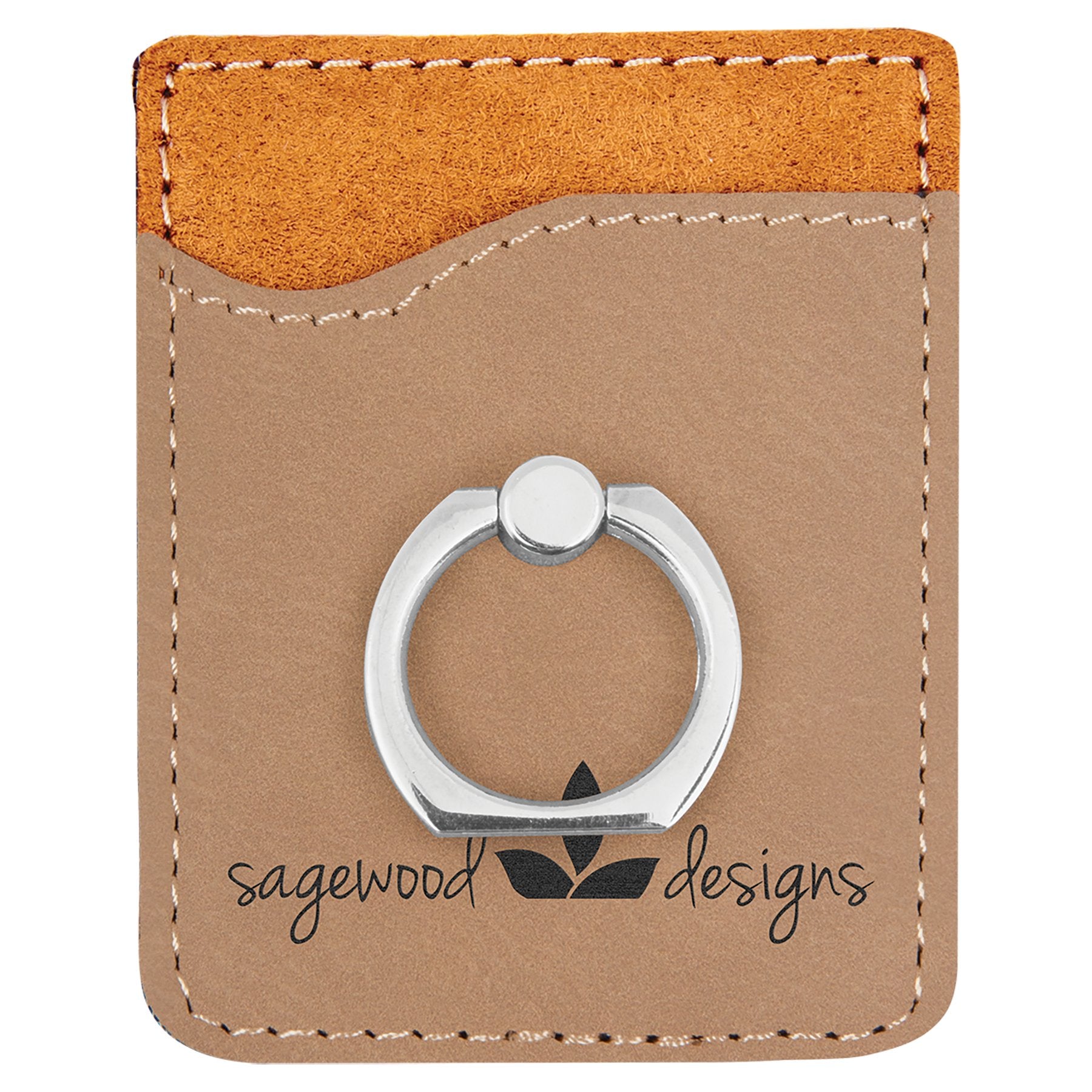 Leatherette Phone Wallet with Silver Ring - Everlasting Etchings, LLC