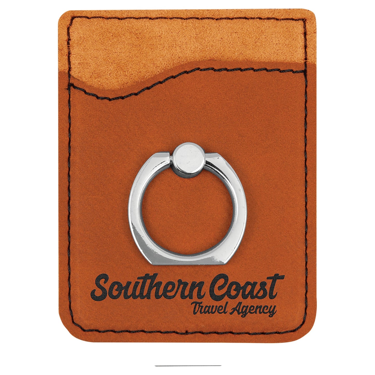 Leatherette Phone Wallet with Silver Ring - Everlasting Etchings, LLC