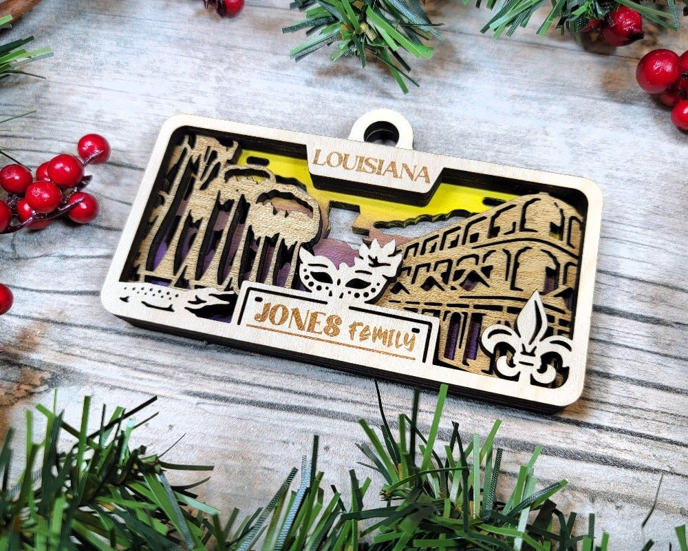 License Plate Ornaments - Everlasting Etchings, LLC