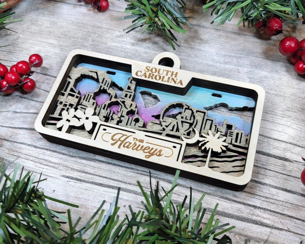 License Plate Ornaments - Everlasting Etchings, LLC