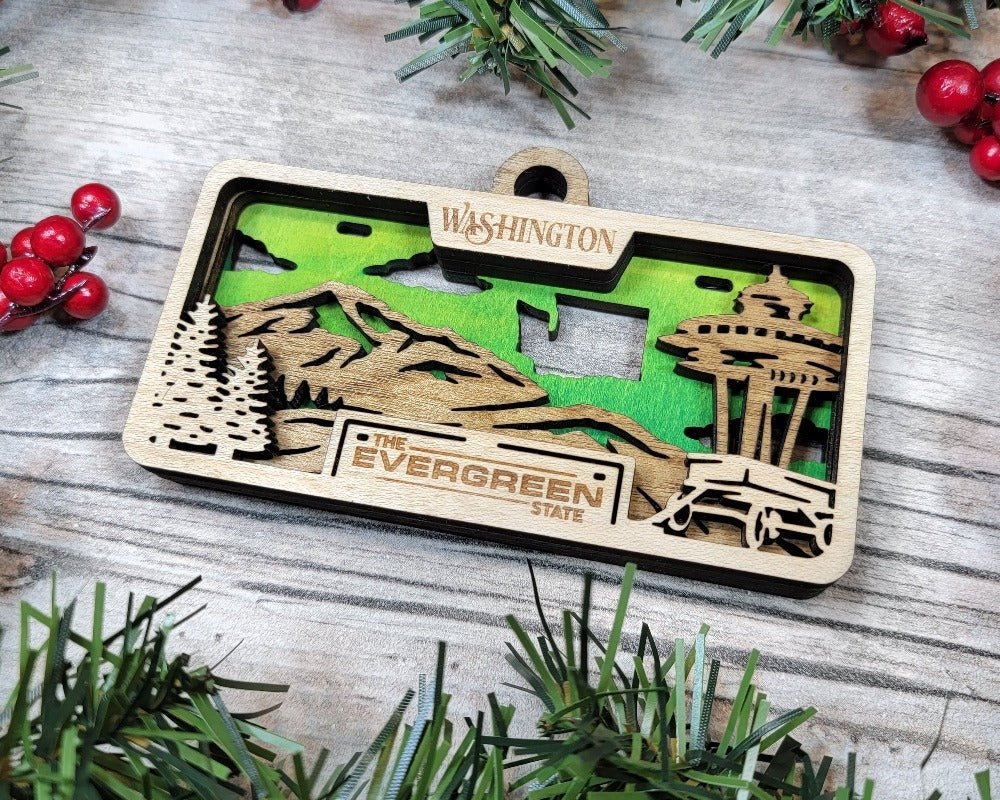 License Plate Ornaments - Everlasting Etchings, LLC