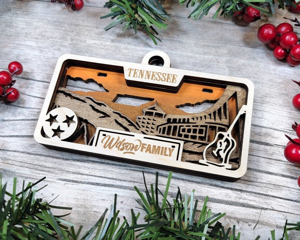 License Plate Ornaments - Everlasting Etchings, LLC