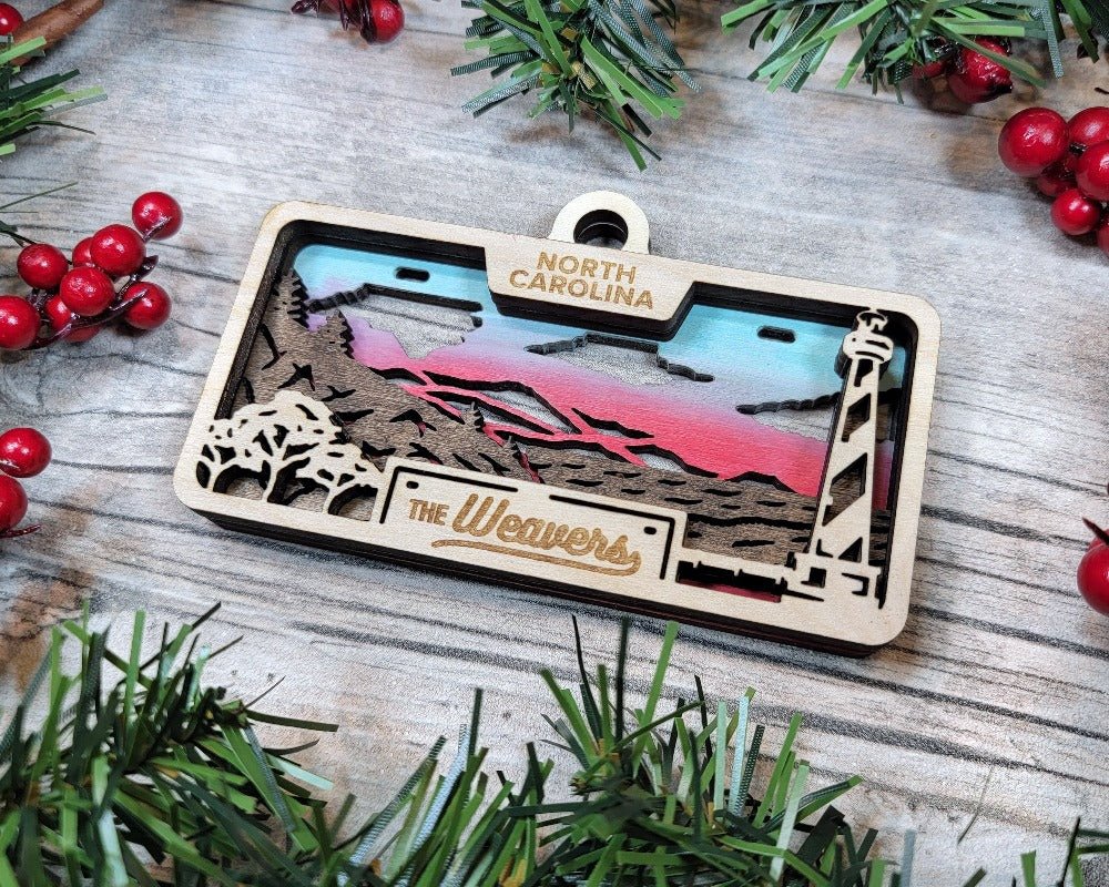 License Plate Ornaments - Everlasting Etchings, LLC