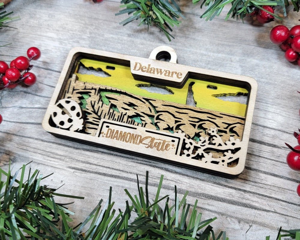 License Plate Ornaments - Everlasting Etchings, LLC