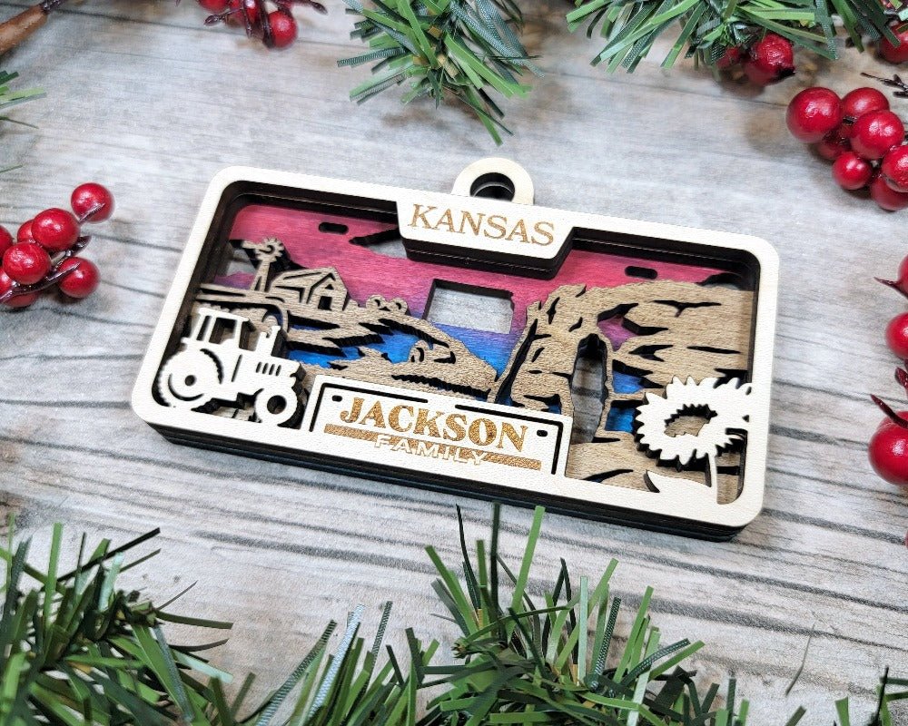 License Plate Ornaments - Everlasting Etchings, LLC