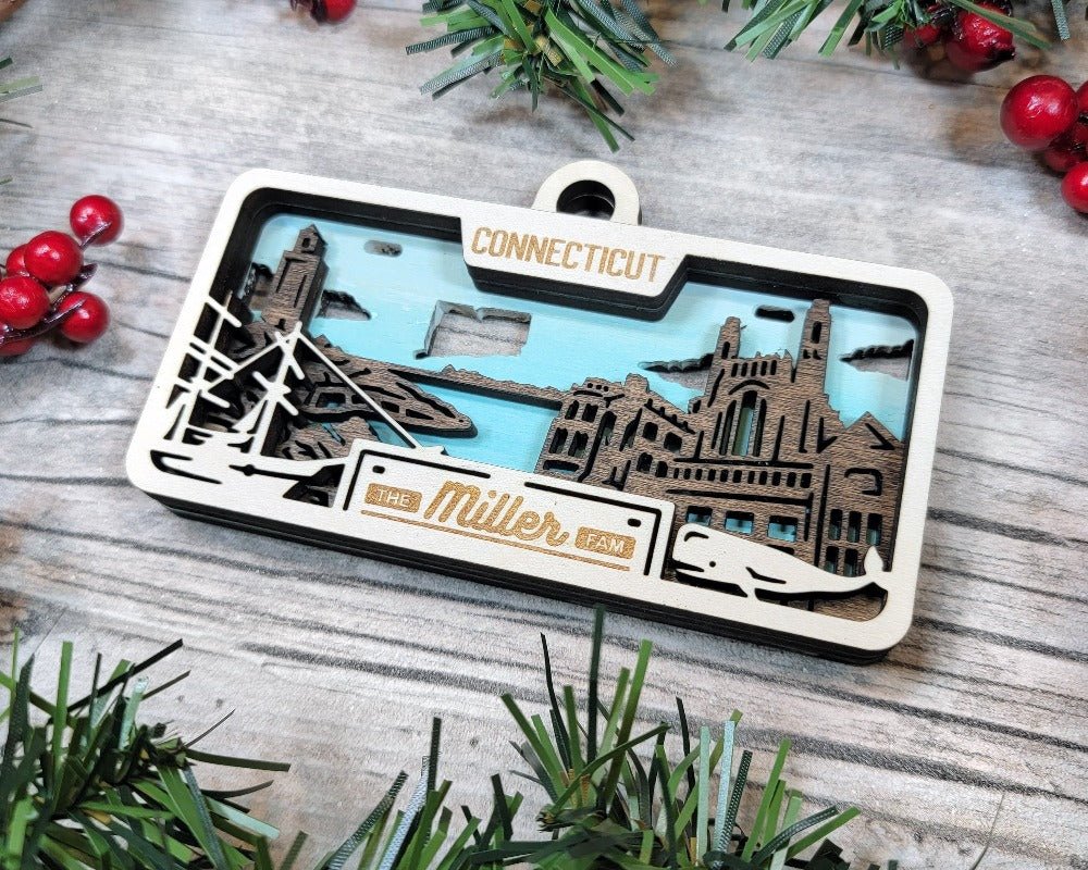 License Plate Ornaments - Everlasting Etchings, LLC