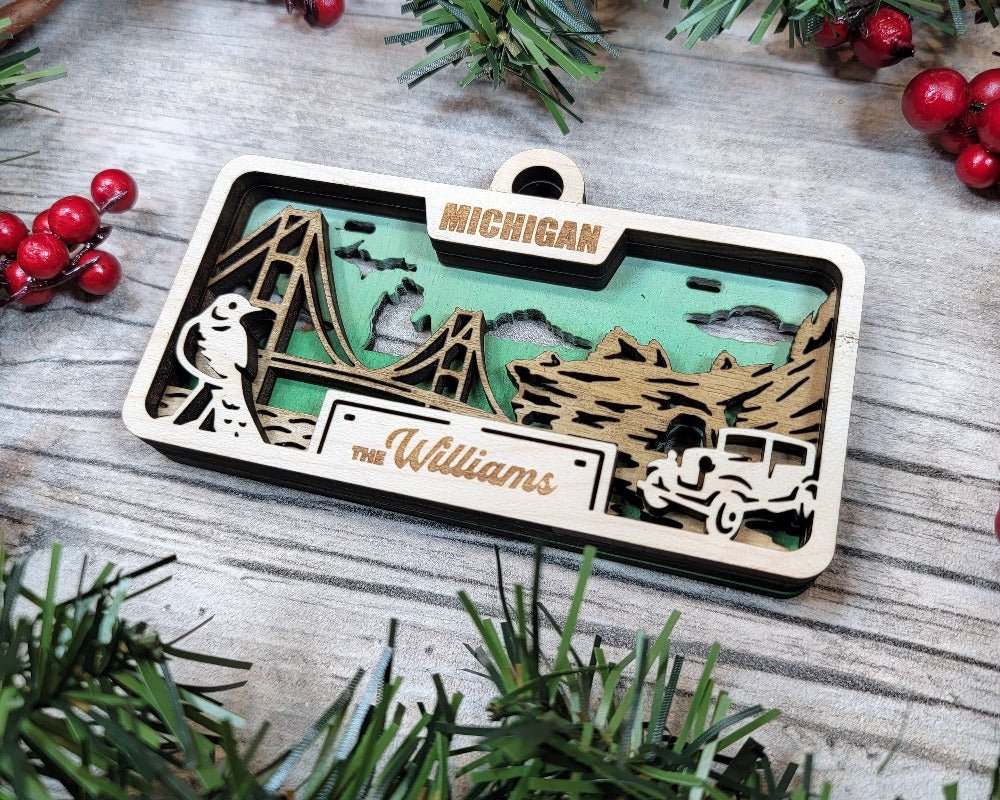 License Plate Ornaments - Everlasting Etchings, LLC