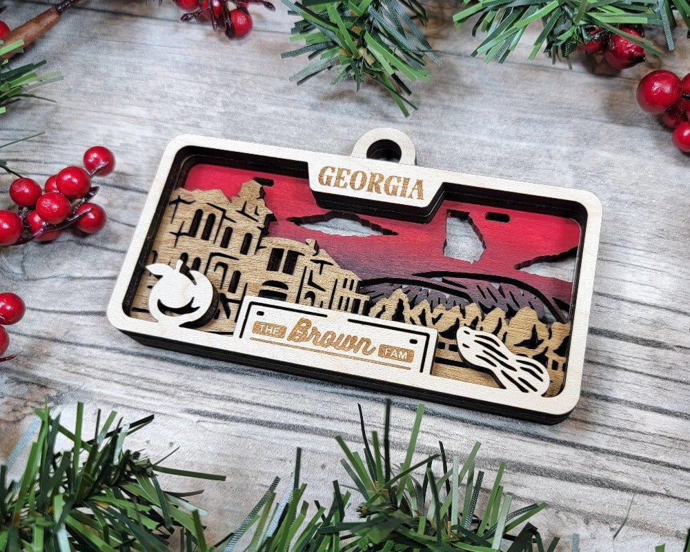 License Plate Ornaments - Everlasting Etchings, LLC