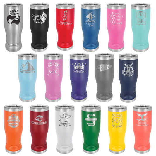 Pilsner Tumbler with Clear Lid - Everlasting Etchings, LLC