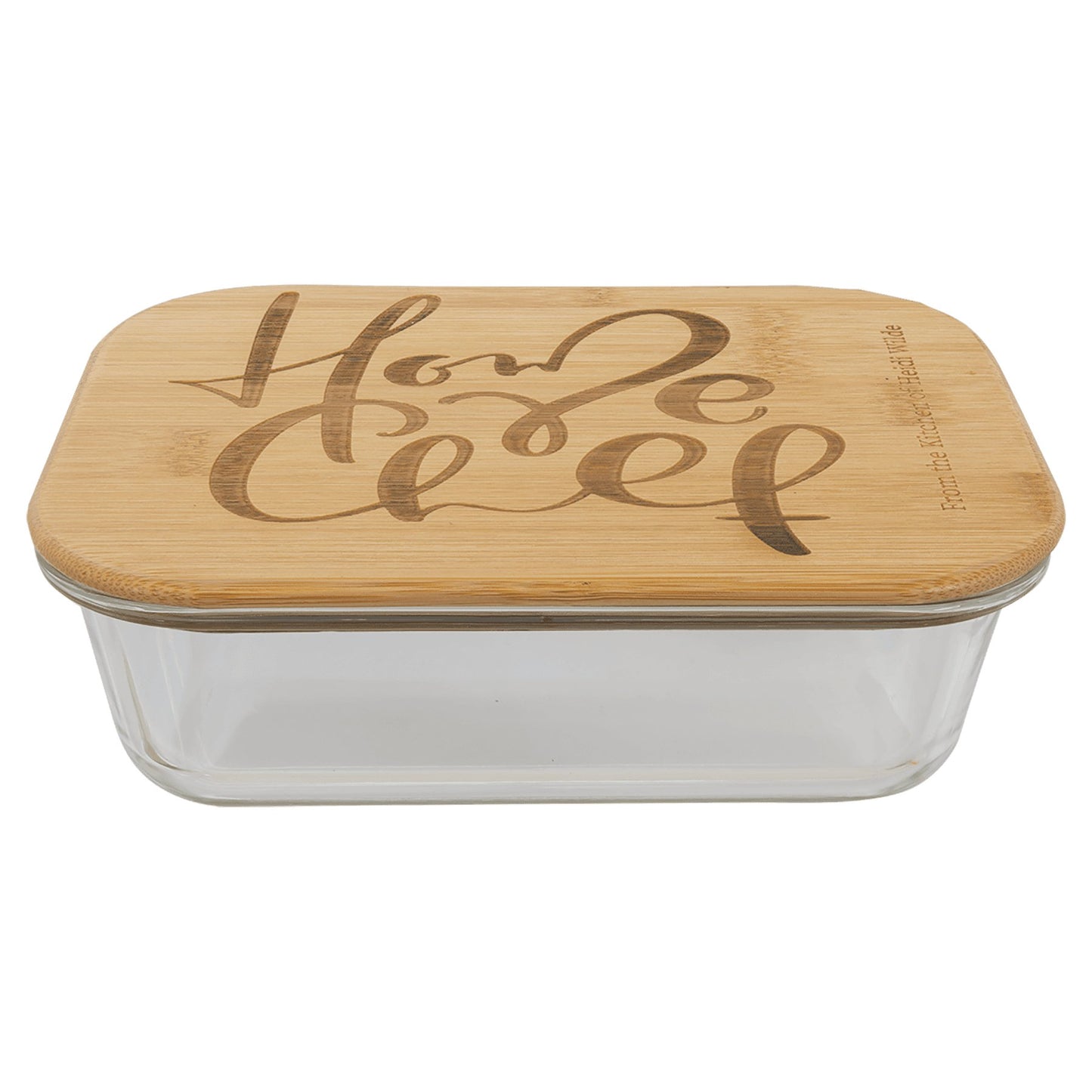 Rectagle Glass Container with Bamboo Lid - Everlasting Etchings, LLC