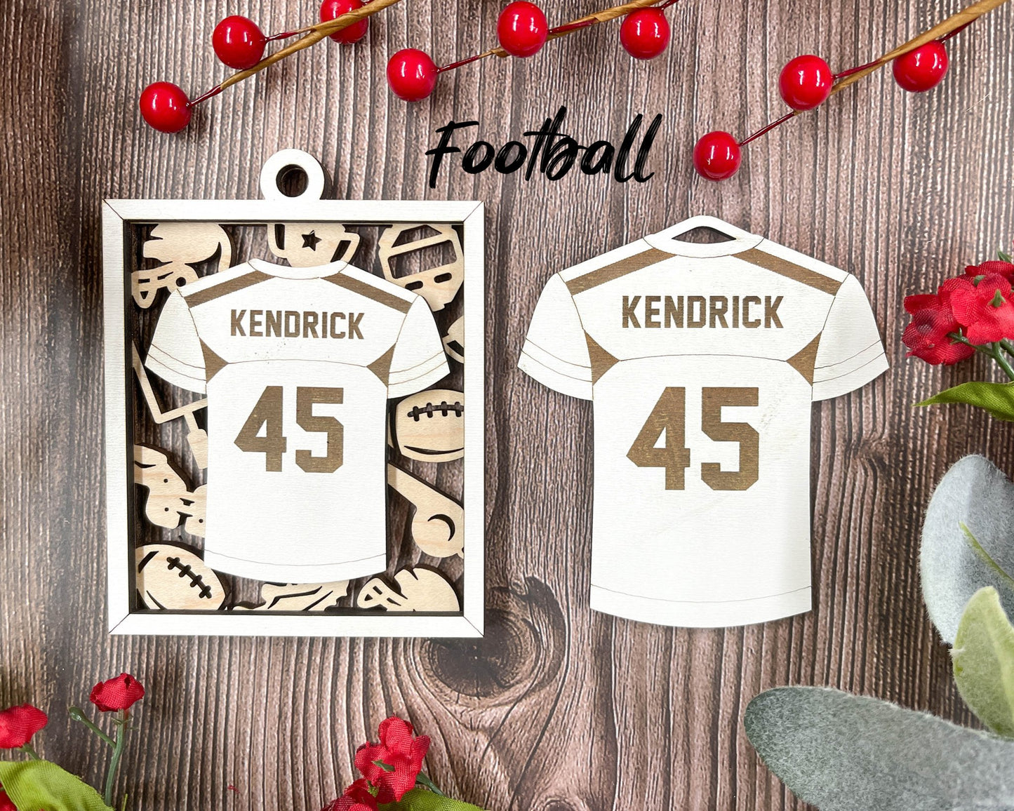 Sports Jersey Ornaments - Everlasting Etchings, LLC