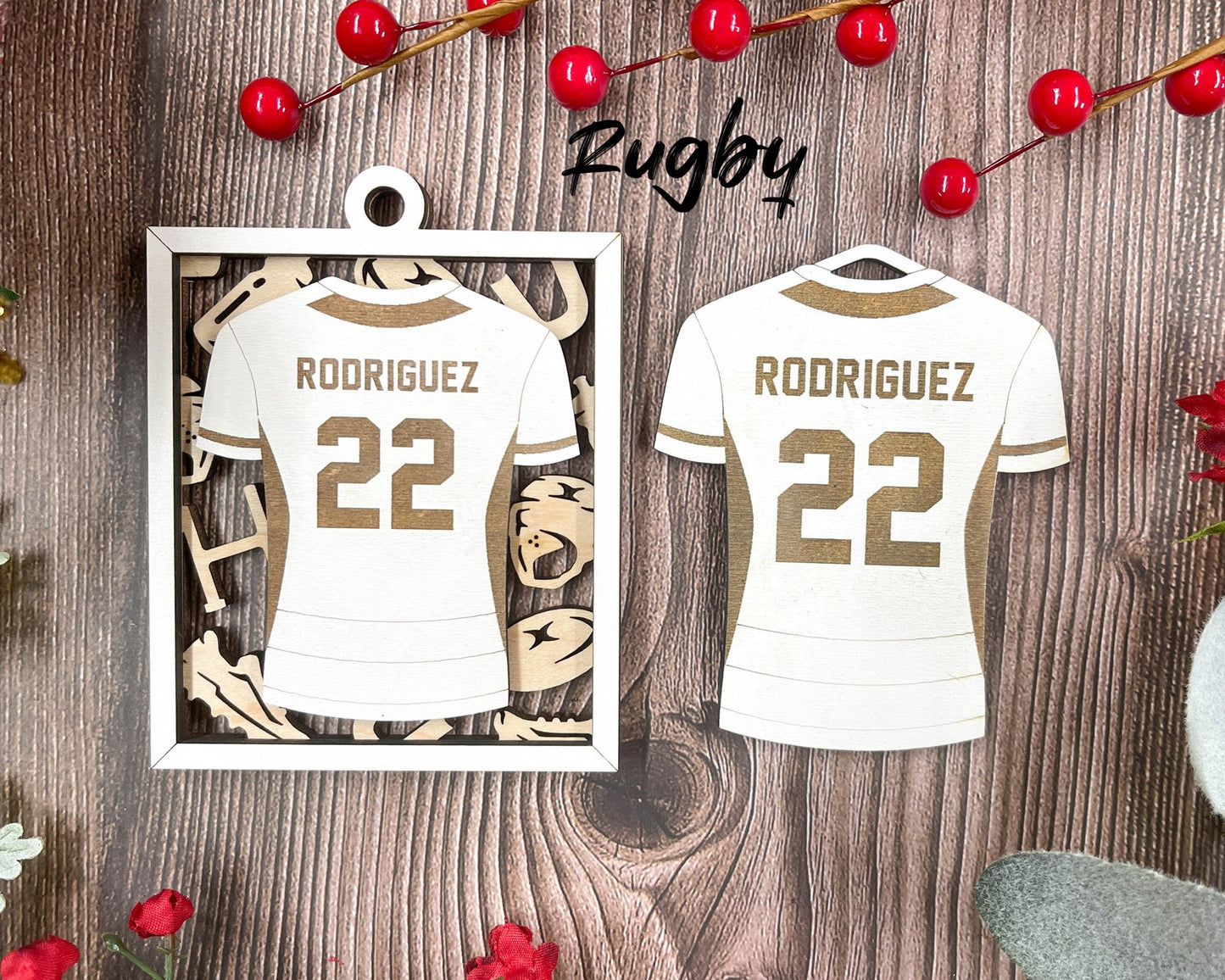 Sports Jersey Ornaments - Everlasting Etchings, LLC