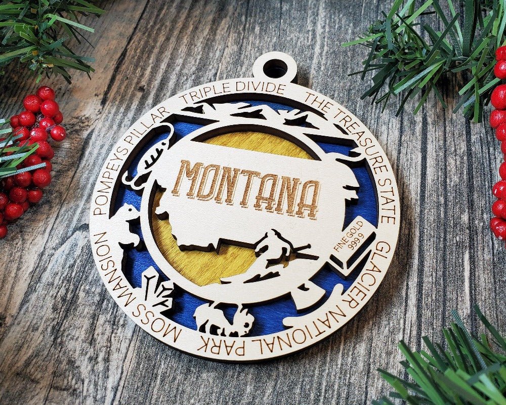 State and USA Ornaments - Everlasting Etchings, LLC