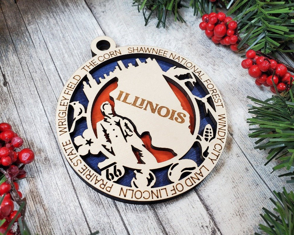 State and USA Ornaments - Everlasting Etchings, LLC