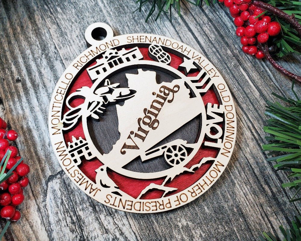 State and USA Ornaments - Everlasting Etchings, LLC